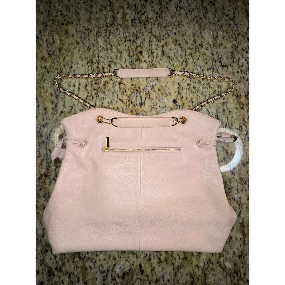 Tory Burch Marion Slouchy Tote Blush Pebbled Leather Chain Shoulder Bag LargeEUC - Picture 6 of 16